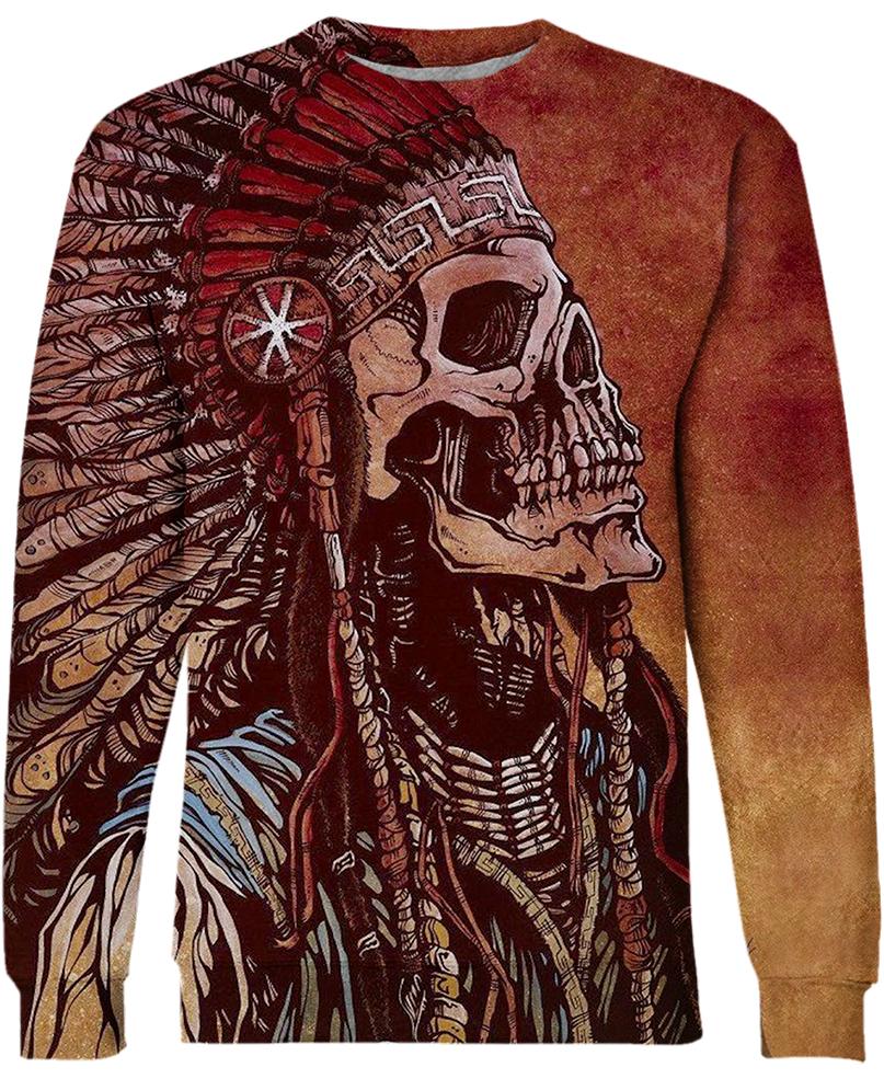 WelcomeNative Native Skull Hoodie Dress, 3D Hoodie Dress, All Over Print Hoodie Dress