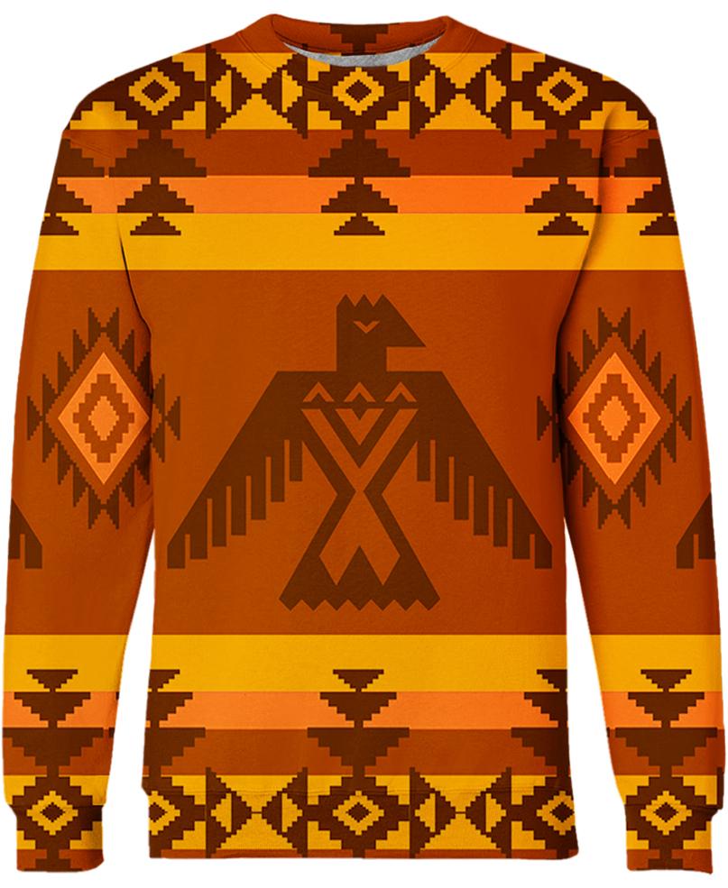 WelcomeNative Orange Eagle 3D Hoodie, All Over Print Hoodie, Native American