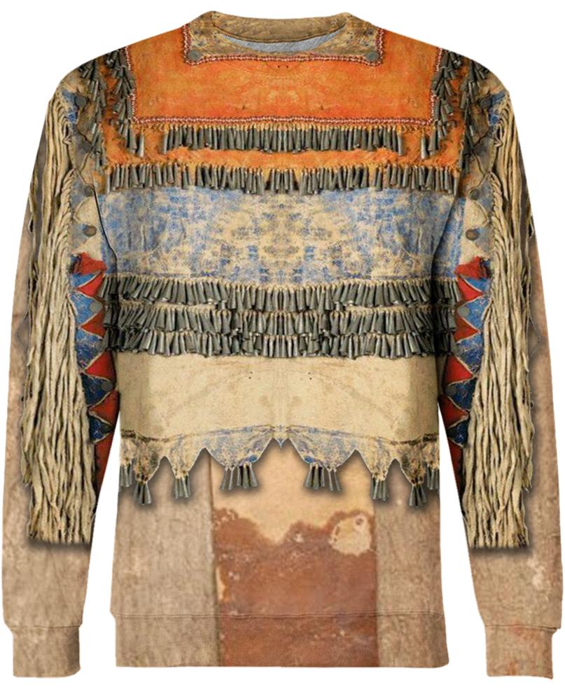 WelcomeNative Native Pattern Orange 3D Hoodie, All Over Print Hoodie, Native American
