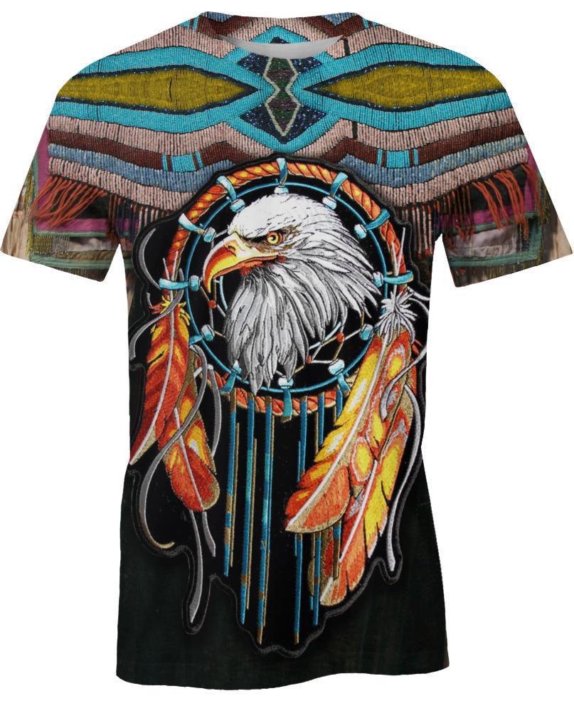 WelcomeNative Dreamcatcher Eagle Hoodie Dress, 3D Hoodie Dress,All Over Print Hoodie Dress