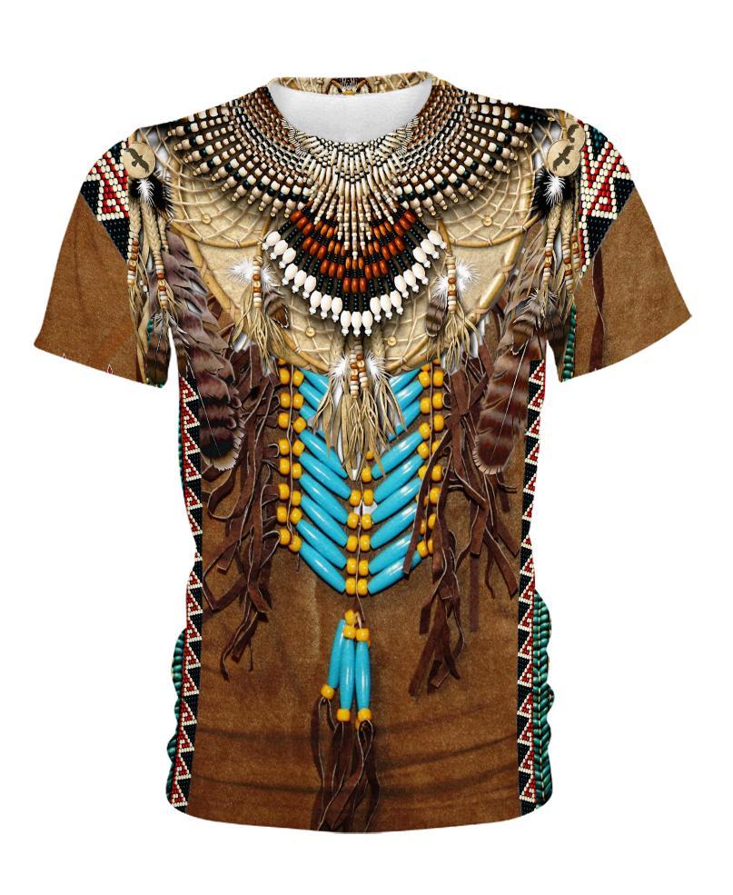 WelcomeNative Native Fringed Motifs, 3D T Shirt, All Over Print T Shirt, Native American
