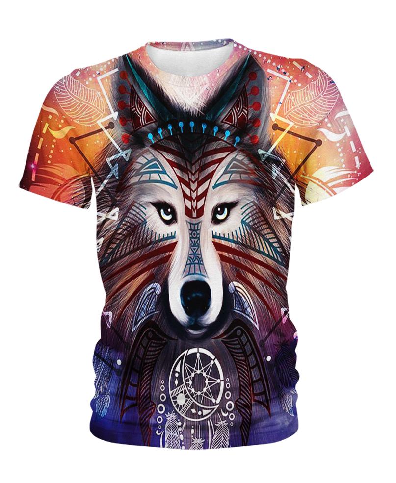 WelcomeNative Wolf Native Hoodie, All Over Print Hoodie, Native American