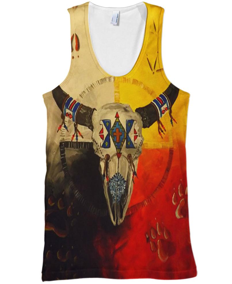 WelcomeNative Native Buffalo Skull 3D Hoodie, All Over Print Hoodie, Native American