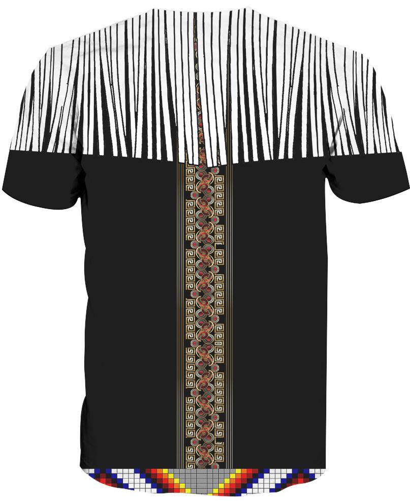 WelcomeNative Black Native Vignette, 3D T Shirt, All Over Print T Shirt, Native American