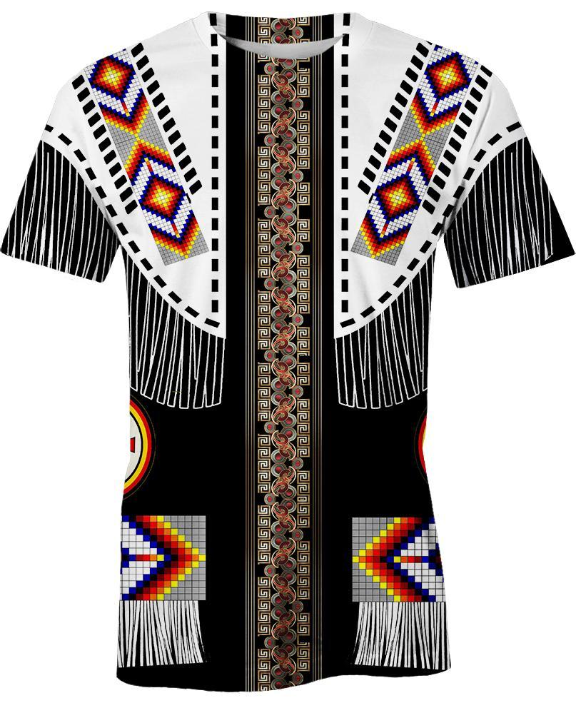 WelcomeNative Black Native Vignette, 3D T Shirt, All Over Print T Shirt, Native American