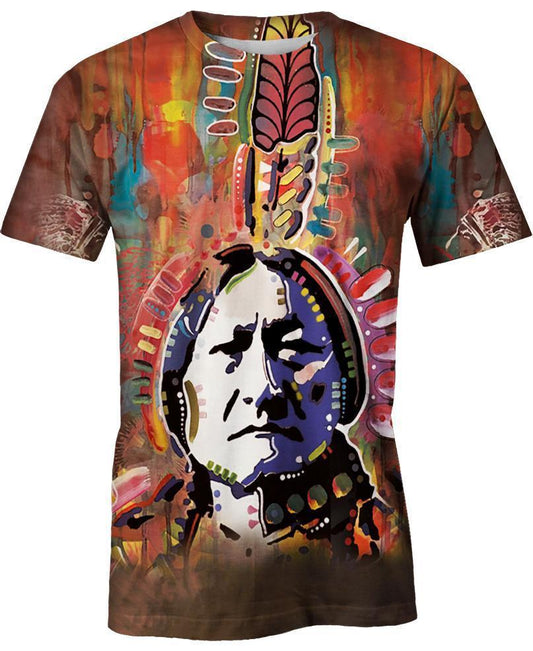 WelcomeNative Chief Sitting Bull, 3D T Shirt, All Over Print T Shirt, Native American