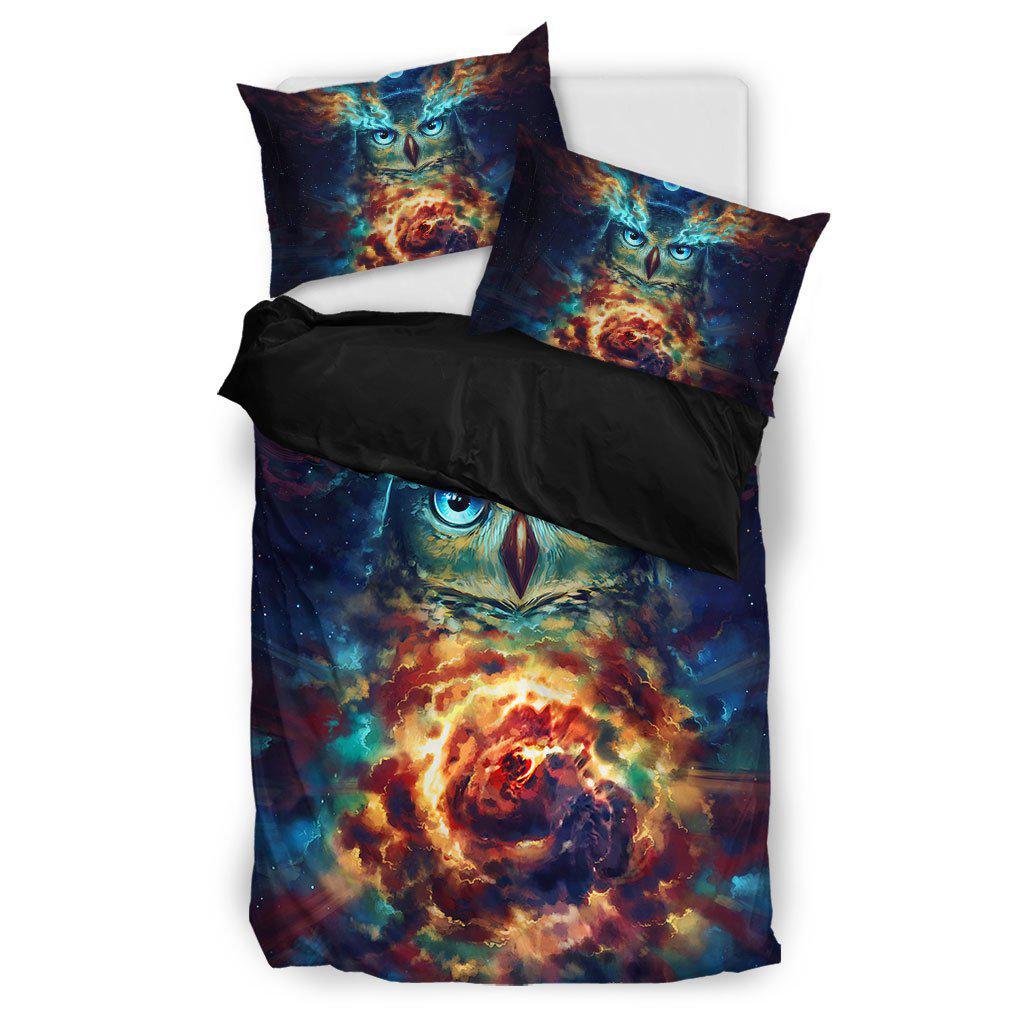 WelcomeNative Galaxy Owl Face Bedding Set, 3D Bedding Set, All Over Print, Native American