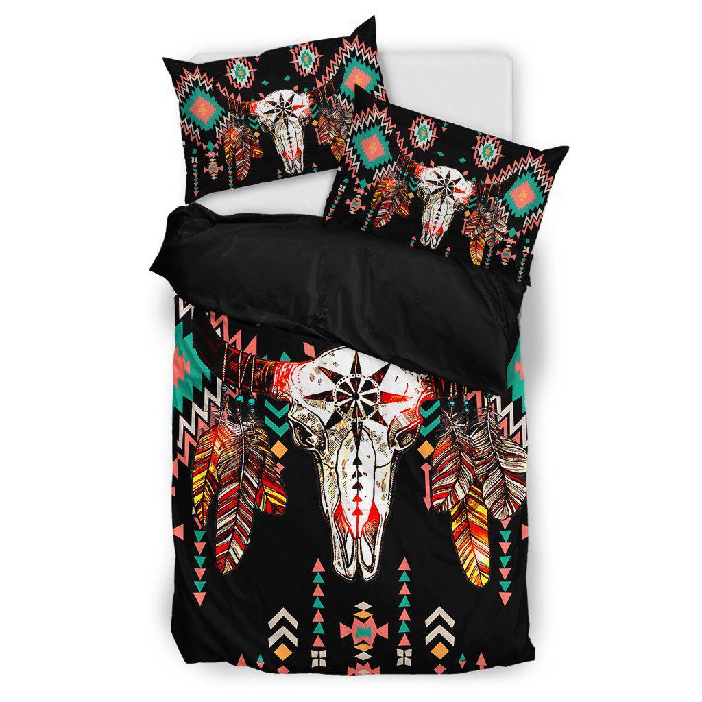 WelcomeNative Buffalo Skull Motifs Hoodie Dress, 3D Hoodie Dress,All Over Print Hoodie Dress