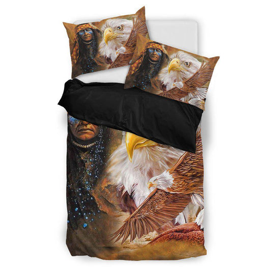 WelcomeNative Falcons & Indigenous People Bedding Set, 3D Bedding Set, All Over Print, Native American