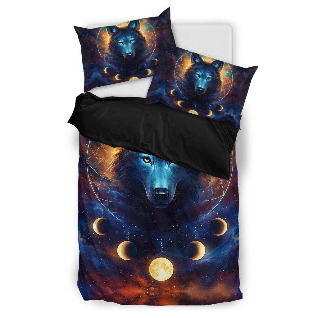 WelcomeNative Blue Galaxy Wolf Bedding Set, 3D Bedding Set, All Over Print, Native American