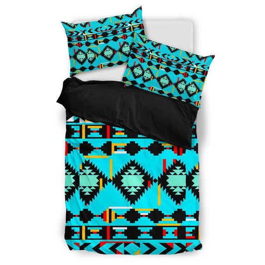 WelcomeNative Native Green Pattern Bedding Set, 3D Bedding Set, All Over Print, Native American