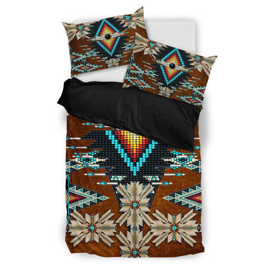 WelcomeNative Pattern Brown Bedding Set, 3D Bedding Set, All Over Print, Native American