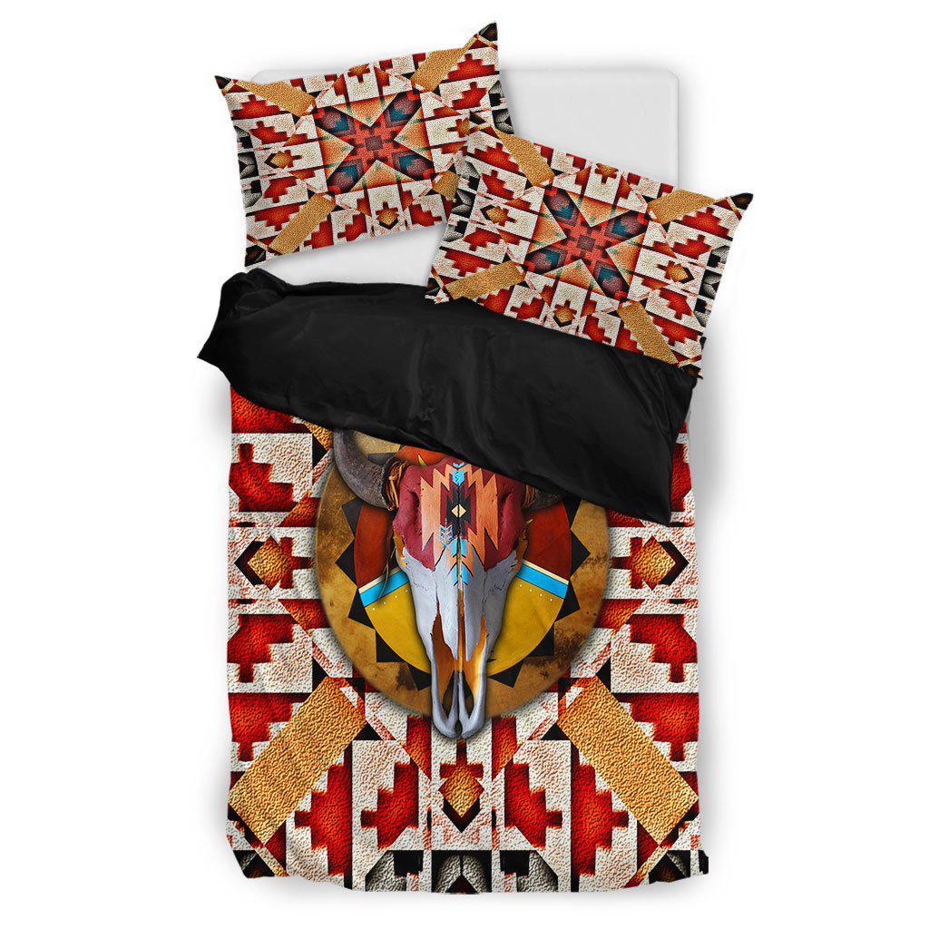 WelcomeNative Buffalo Floating Color Motifs Bedding Set, 3D Bedding Set, All Over Print, Native American