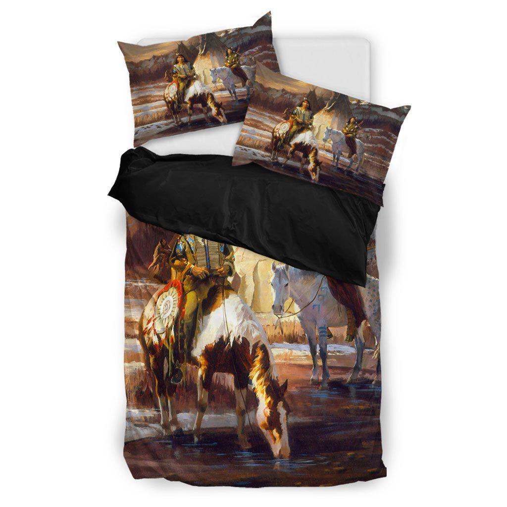 WelcomeNative Native Village Life Bedding Set, 3D Bedding Set, All Over Print, Native American