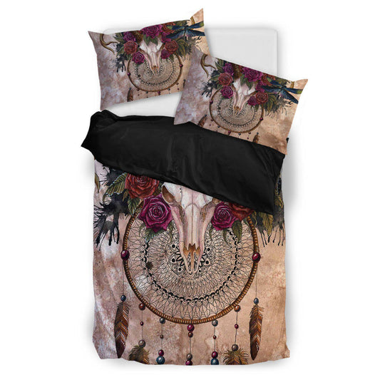 WelcomeNative Buffalo Skull Bedding Set, 3D Bedding Set, All Over Print, Native American