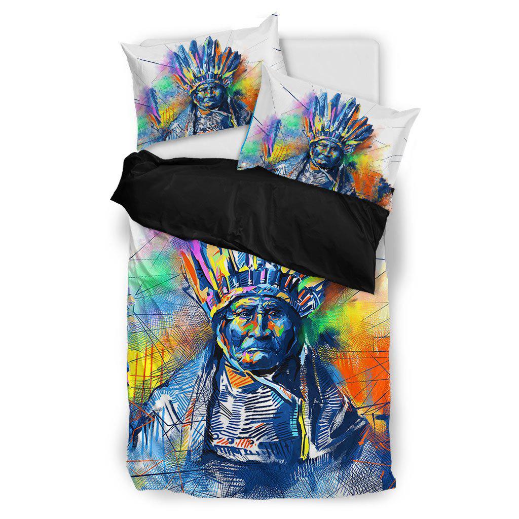 WelcomeNative Native Chief's Drawings Bedding Set, 3D Bedding Set, All Over Print, Native American