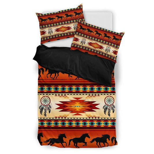 WelcomeNative Native Red Pattern Bedding Set, 3D Bedding Set, All Over Print, Native American