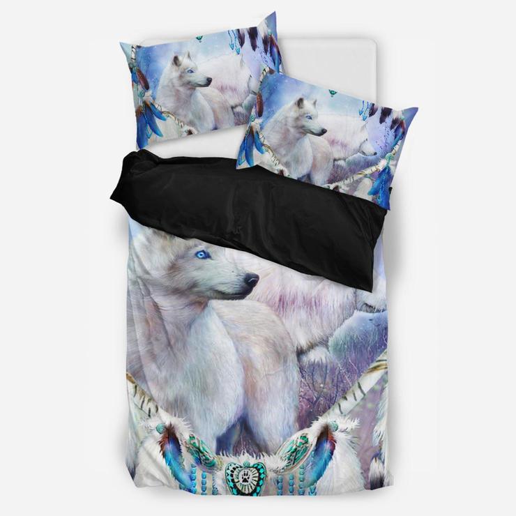 WelcomeNative Native Wolf Dream - 3D Bedding Set Bedding Set, 3D Bedding Set, All Over Print, Native American