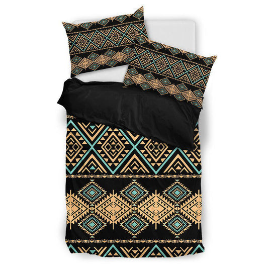 WelcomeNative Moss Green Motifs Bedding Set, 3D Bedding Set, All Over Print, Native American