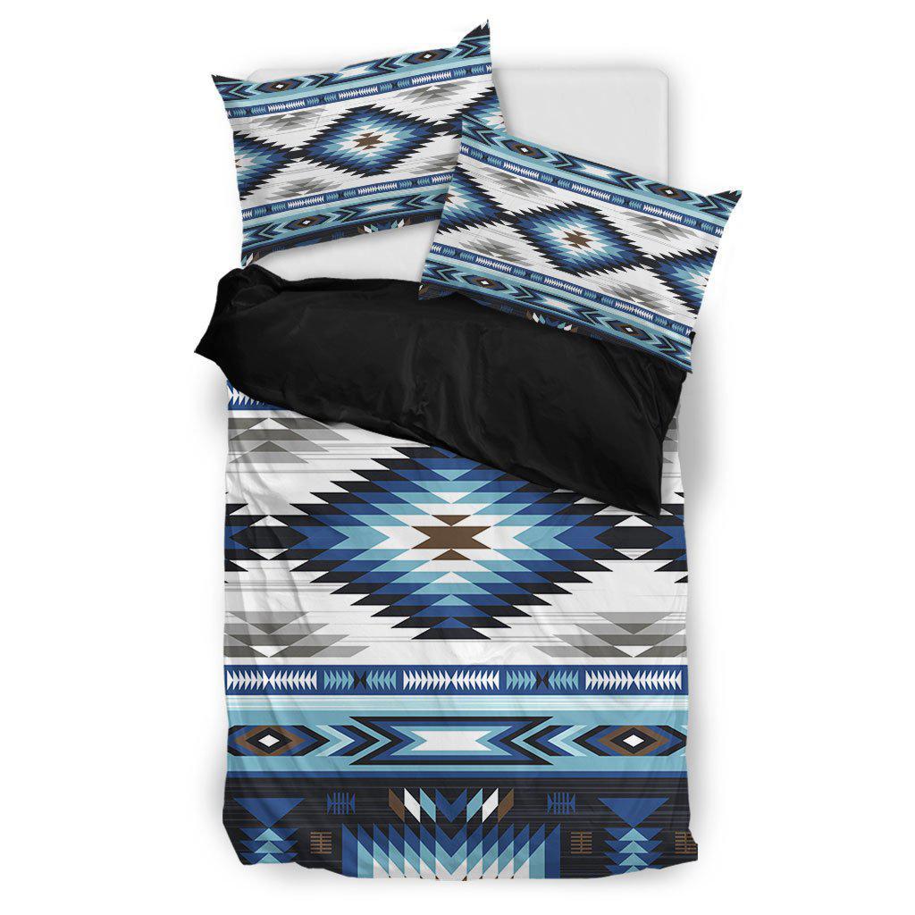 WelcomeNative Native Blue White Motifs Bedding Set, 3D Bedding Set, All Over Print, Native American