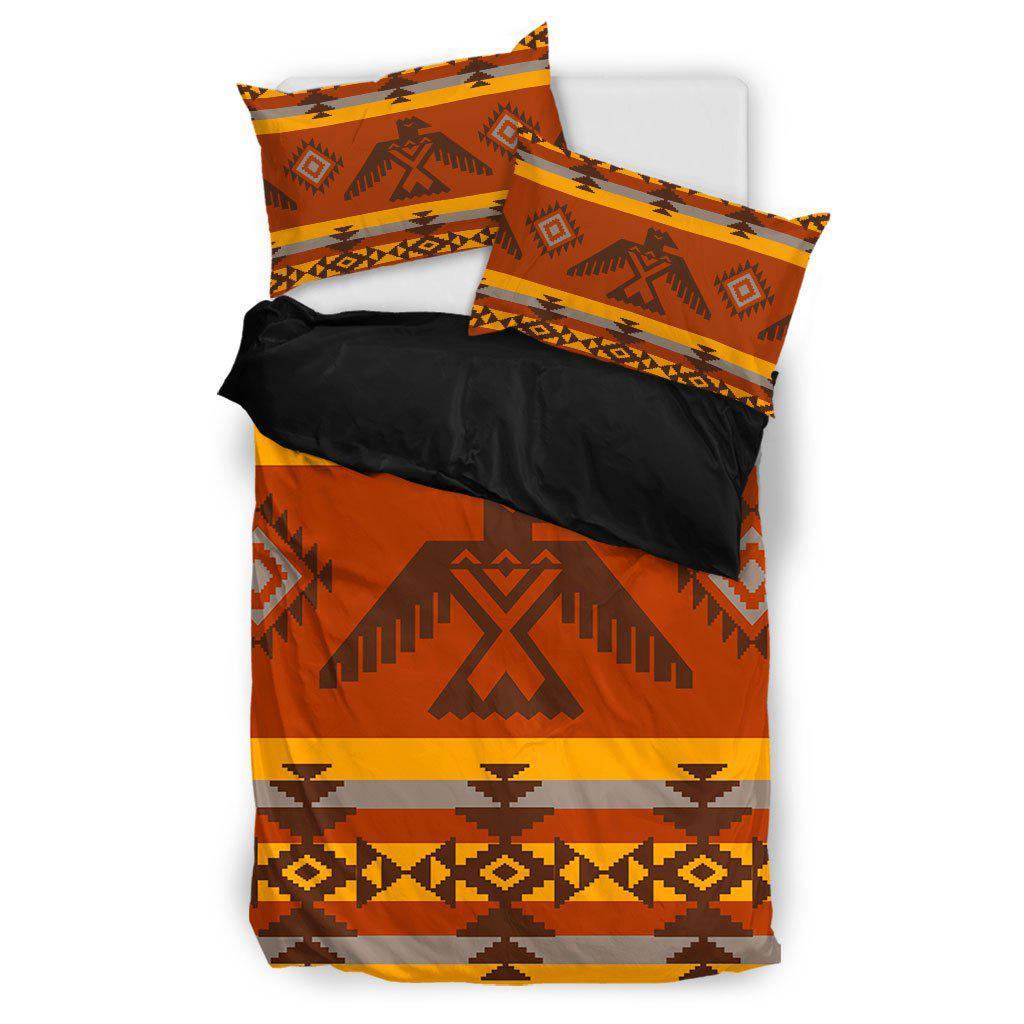 WelcomeNative Orange Native Pattern Bedding Set, 3D Bedding Set, All Over Print, Native American