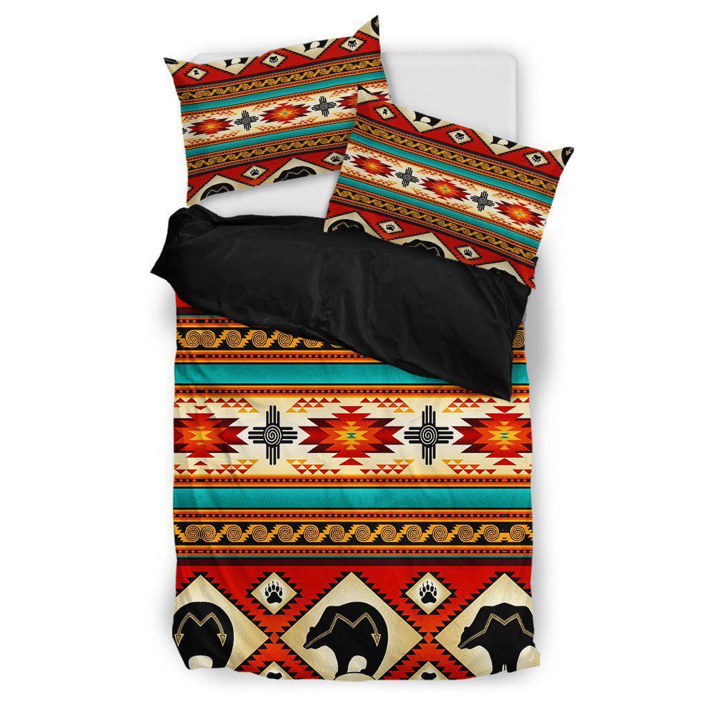 WelcomeNative Border & Bear Patterns Bedding Set, 3D Bedding Set, All Over Print, Native American