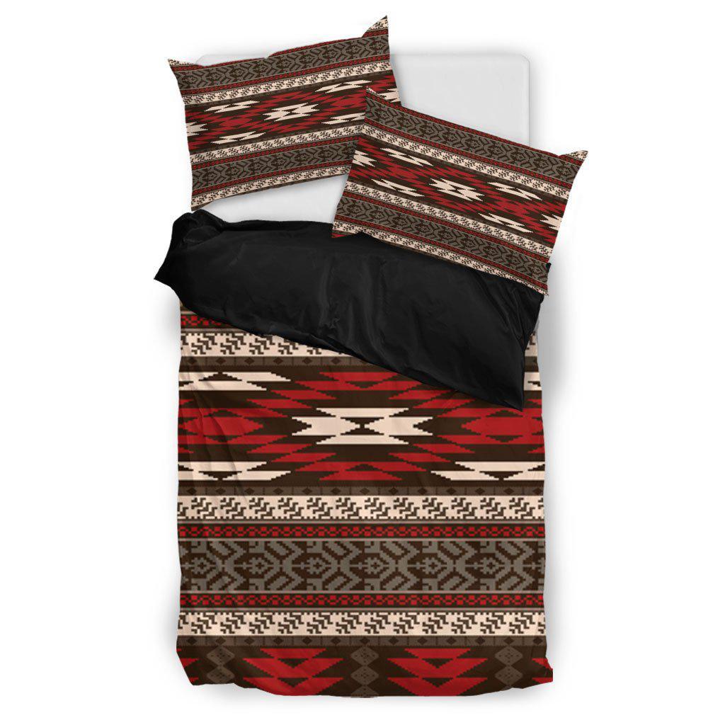 WelcomeNative Native Red Pattern Bedding Set, 3D Bedding Set, All Over Print, Native American