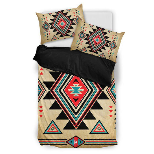 WelcomeNative Triangle Border Motifs Bedding Set, 3D Bedding Set, All Over Print, Native American