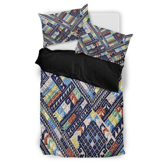 WelcomeNative Dark Color Pattern Bedding Set, 3D Bedding Set, All Over Print, Native American