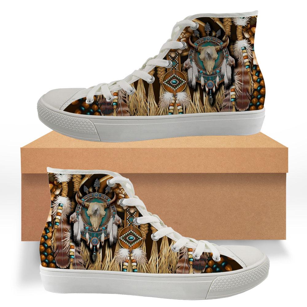 WelcomeNative Buffalo Feather Shoes, 3D Shoes, All Over Print Shoes