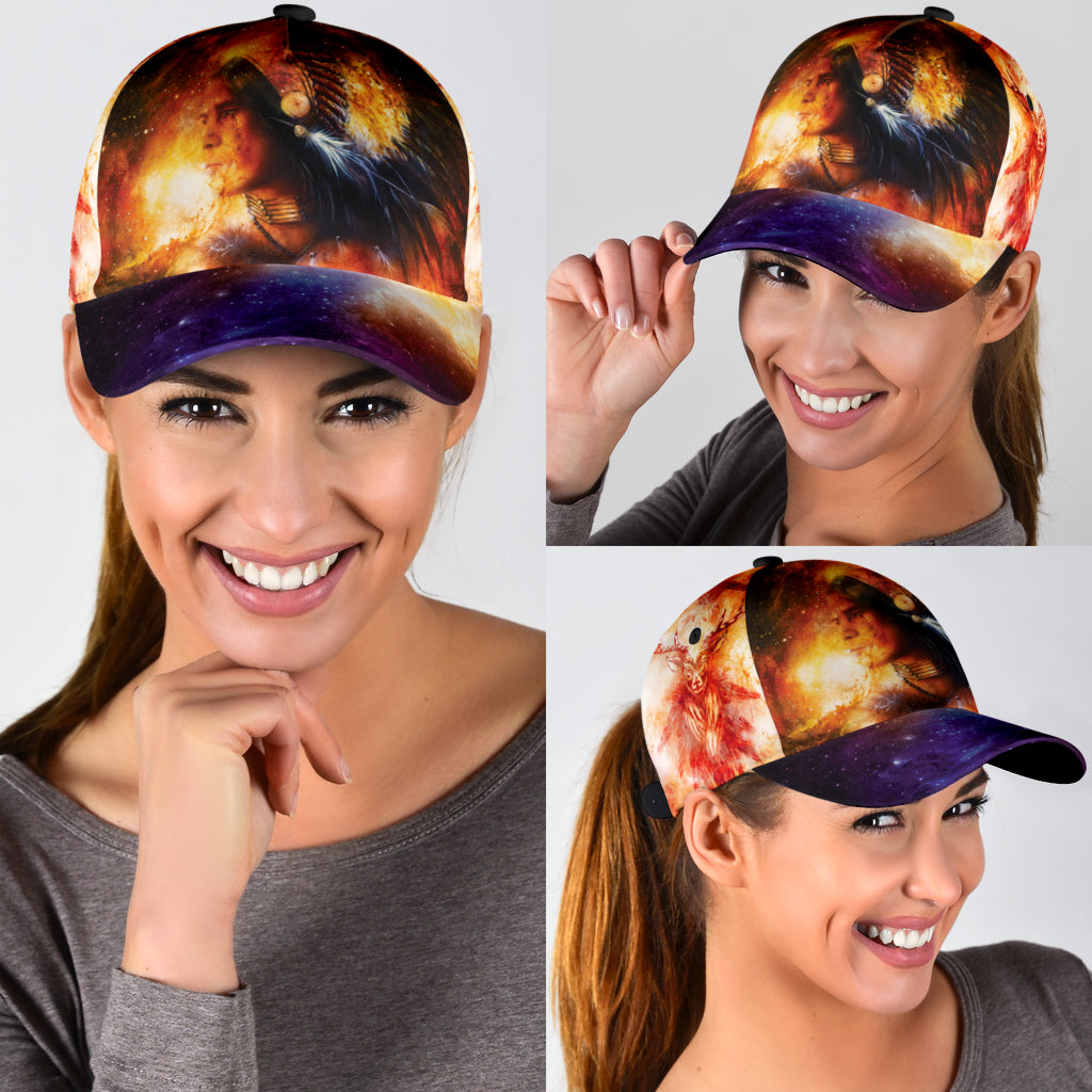 WelcomeNative Native American Man Cap, 3D Cap , All Over Print Cap