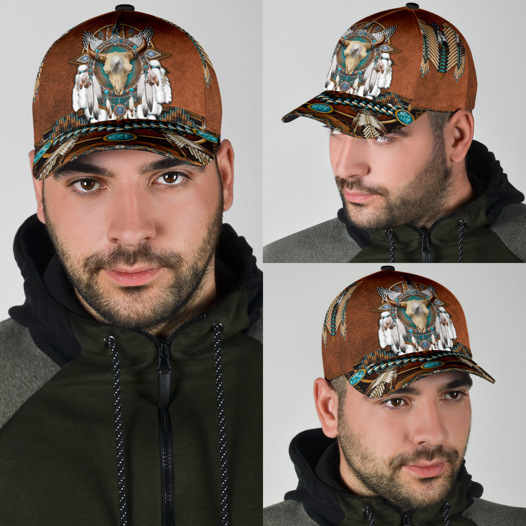 WelcomeNative Native Buffalo Cap, 3D Cap , All Over Print Cap