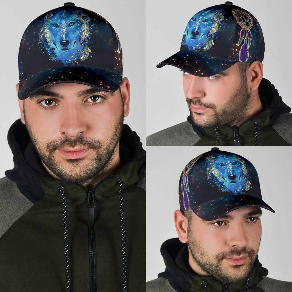 WelcomeNative Native Wolf Cap, 3D Cap , All Over Print Cap