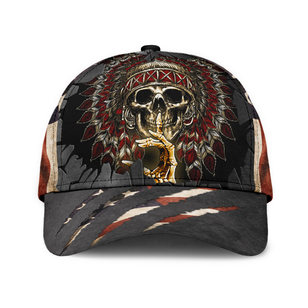 WelcomeNative Native American Skull Cap Cap, 3D Cap , All Over Print Cap