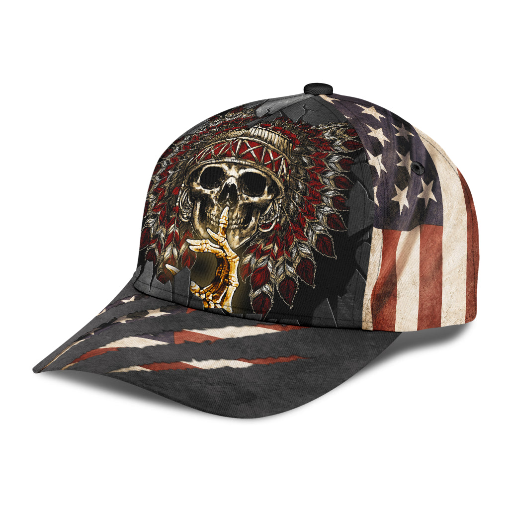 WelcomeNative Native American Skull Cap Cap, 3D Cap , All Over Print Cap