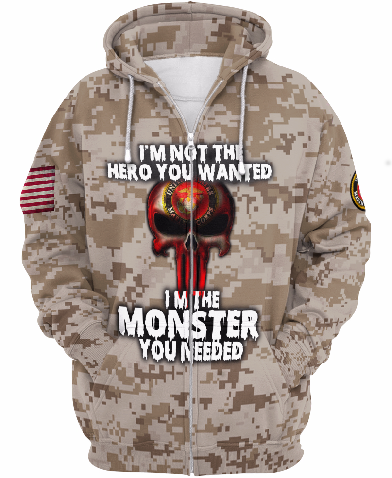 WelcomeNative US Marine 3D Hoodie, All Over Print Hoodie, Native American