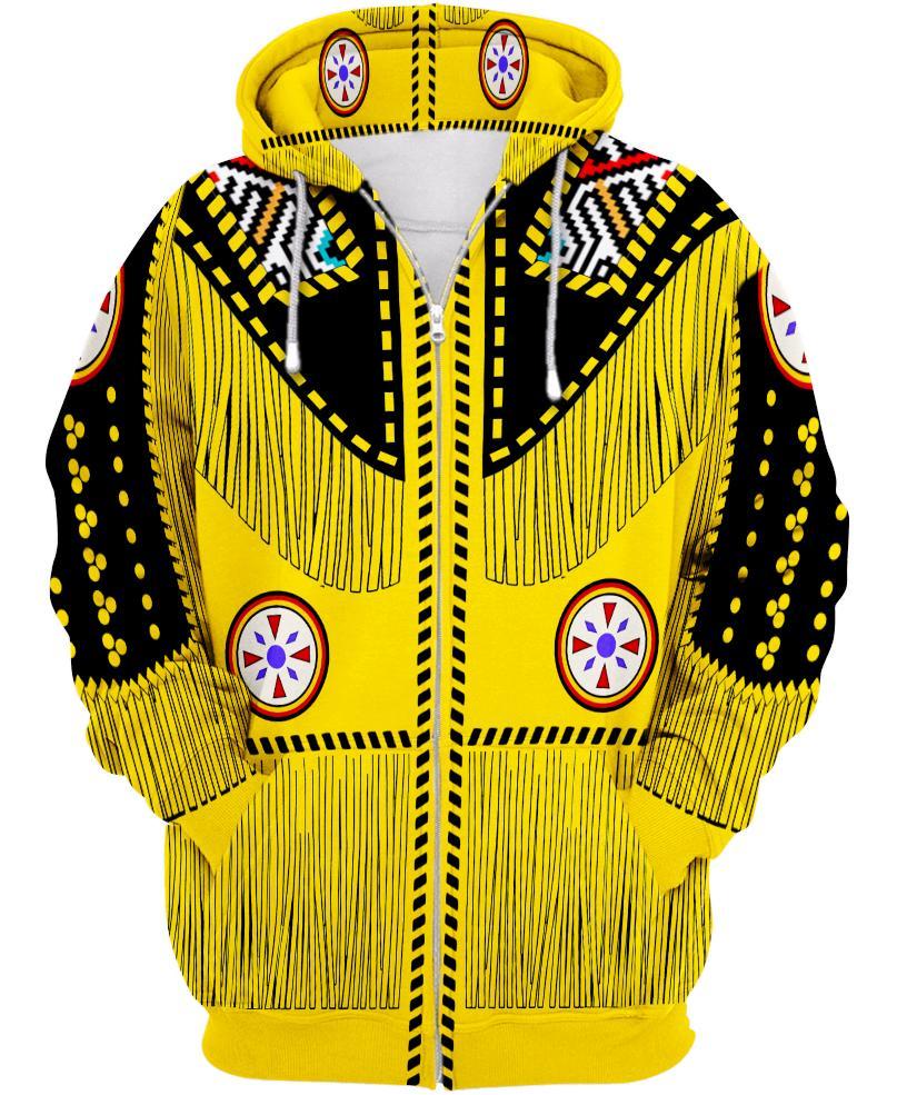 WelcomeNative Yellow Native Hoodie, All Over Print Hoodie, Native American