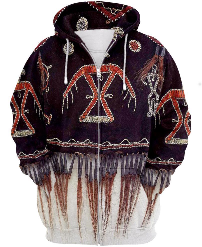 WelcomeNative Black Pattern 3D Hoodie, All Over Print Hoodie, Native American