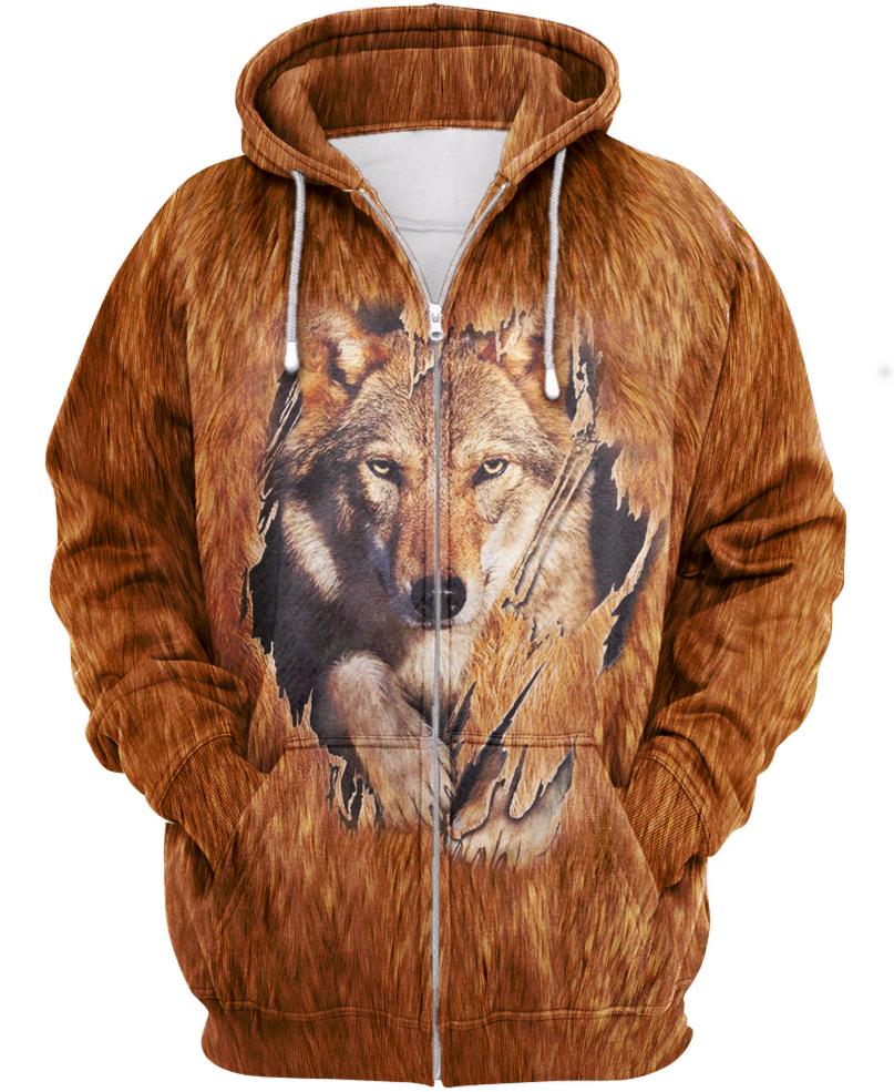 WelcomeNative Wolf Head 3D Hoodie, All Over Print Hoodie, Native American